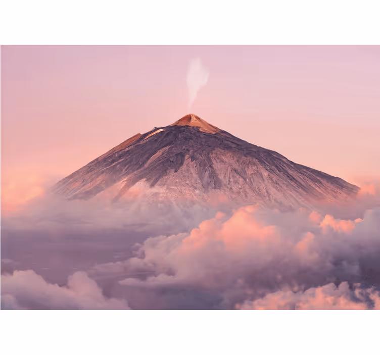 Fototapete berge vulkan mit rauchgipfel - TenStickers