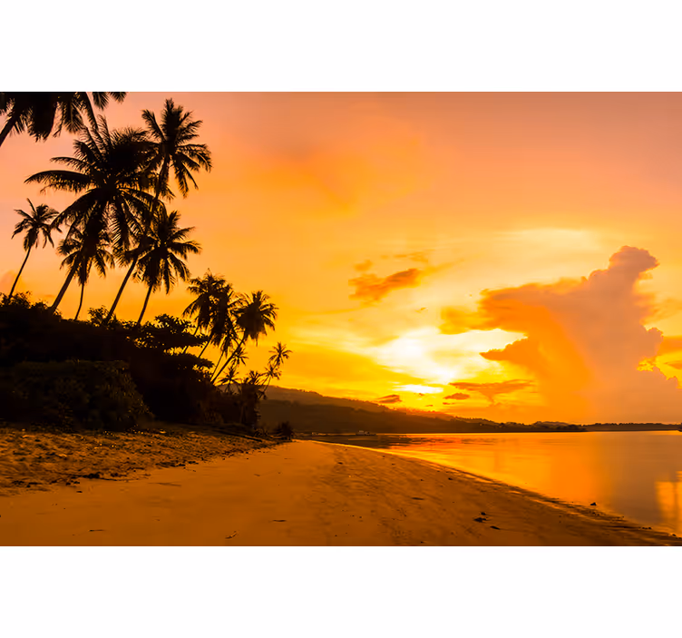 Fototapete landschaft tropischer sonnenuntergang frieden - TenStickers