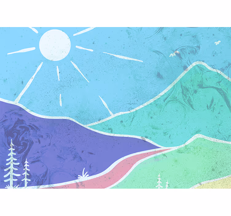 Fototapete landschaft gebirgslandschaft szene - TenStickers