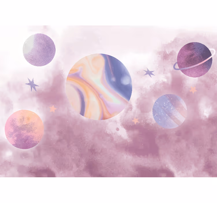 Fototapete weltraum himmlisches planeten design - TenStickers