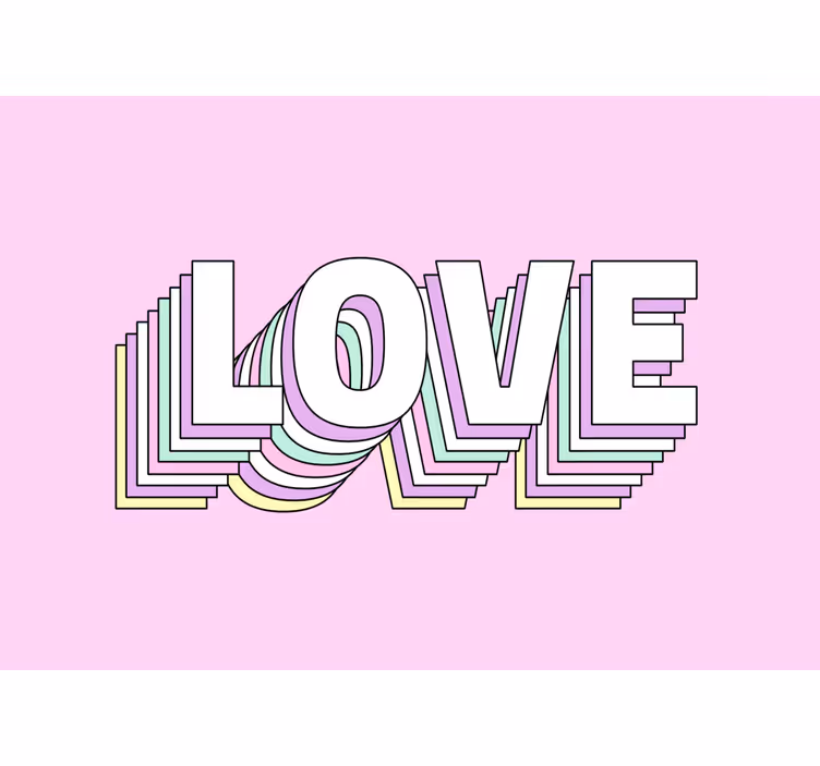 Fototapete liebe in stilisierter typografie - TenStickers