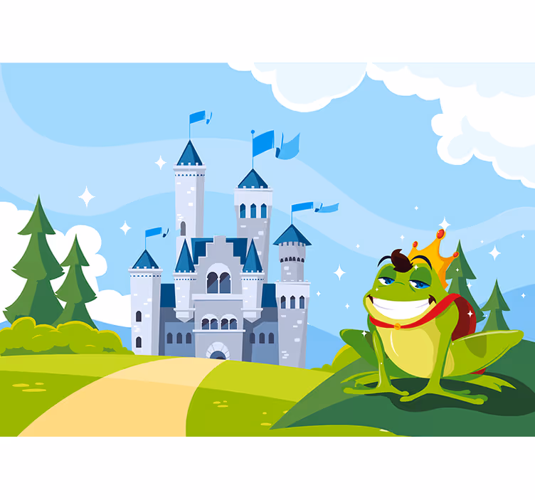 Fototapete Kinderzimmer Froschkönig mit schlossmärchen - TenStickers