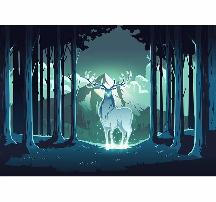 Fototapete tiere majestätischer hirsch im wald - TenStickers