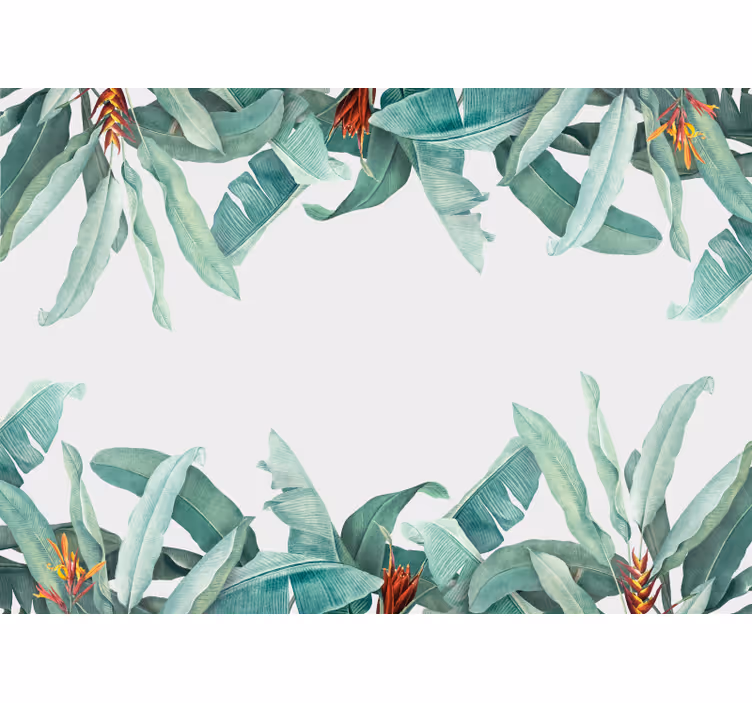 Fototapete blumen im tropischen grünmuster - TenStickers