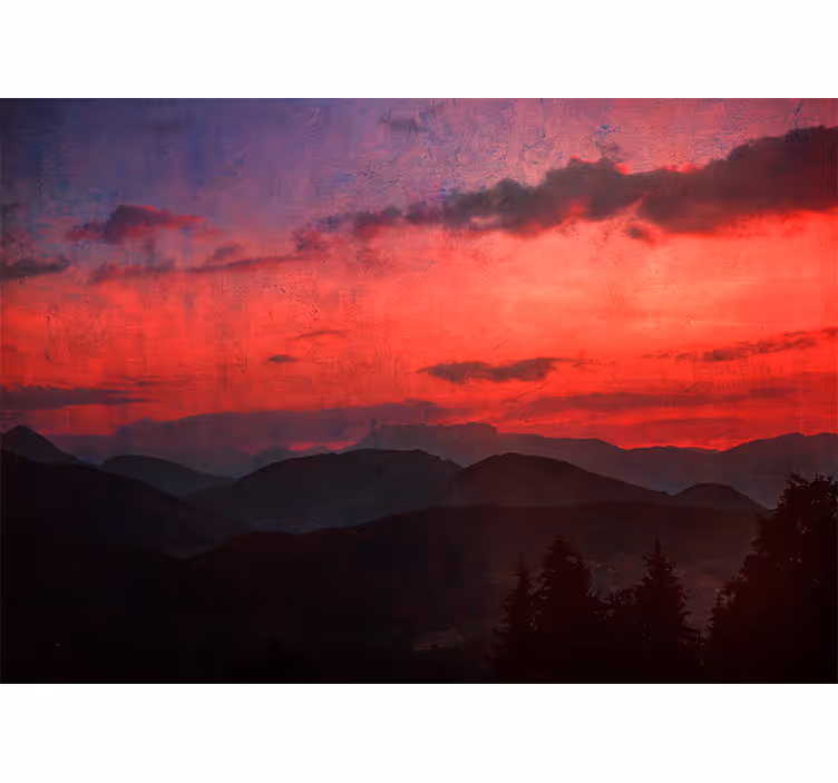 Fototapete berge dramatischer bergsunset - TenStickers