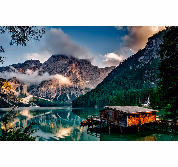 Fototapete landschaft mit malerischem bergblick - TenStickers