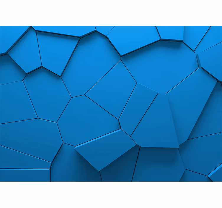 Fototapete 3D Blaue geometrische formen 3d-effekt - TenStickers