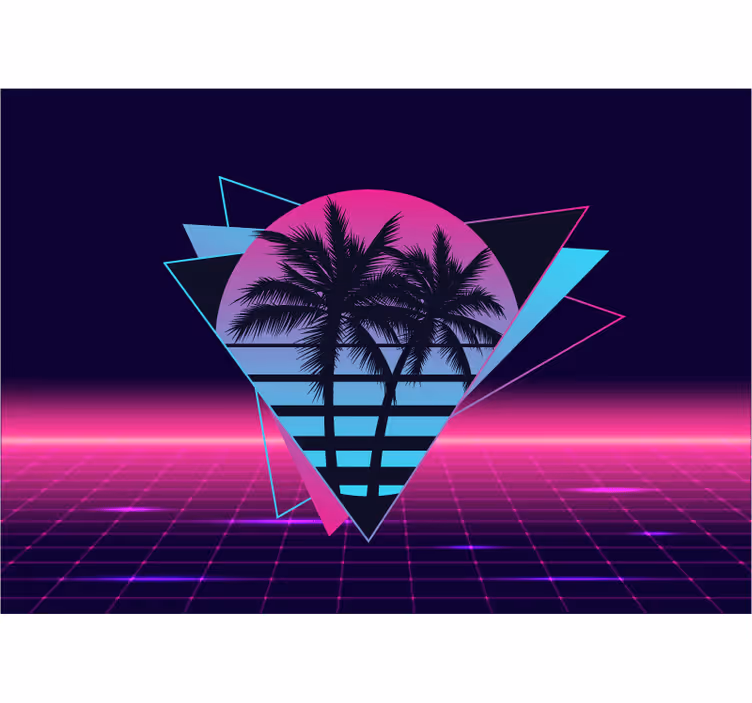 Fototapete spruch retro palm geometrie - TenStickers