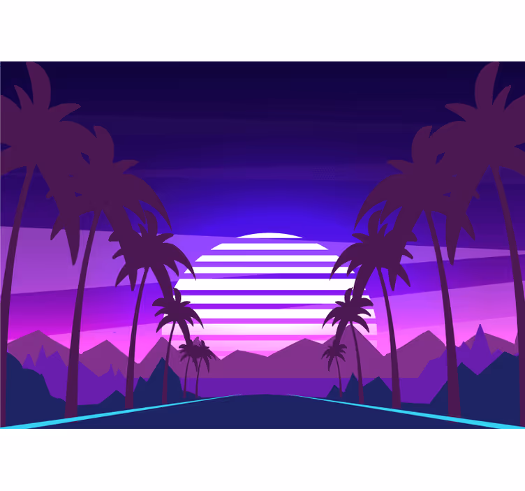 Fototapete landschaft tropischer sonnenuntergang - TenStickers