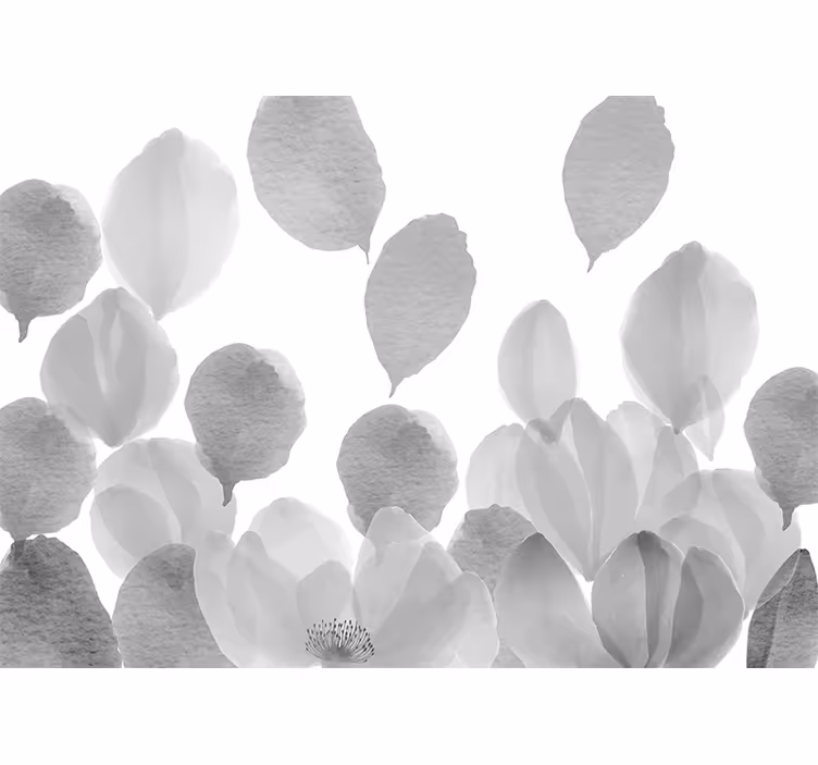 Fototapete mohnblumen mit elegantem blätterdesign - TenStickers