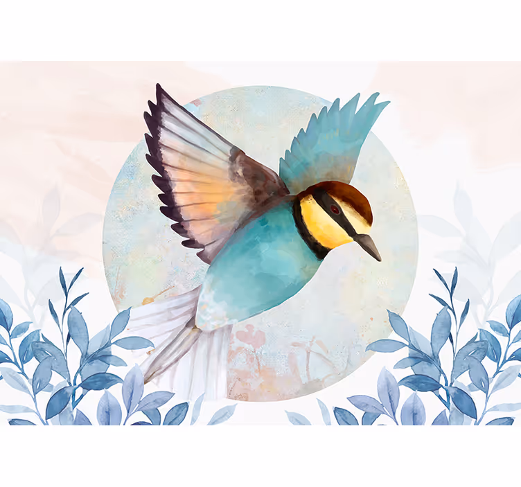 Fototapete wohnzimmer mit fliegendem vogel design - TenStickers