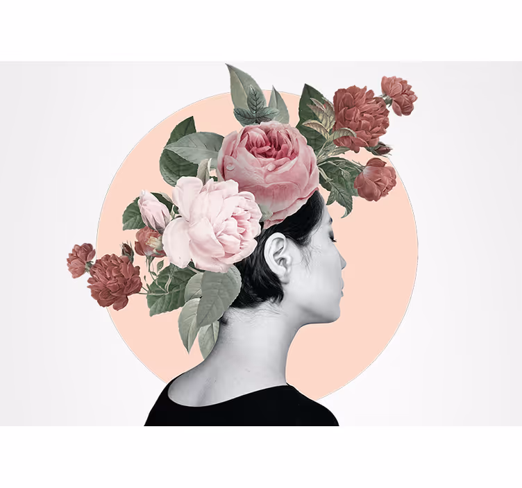 Fototapete blumen florale haarschmuck - TenStickers