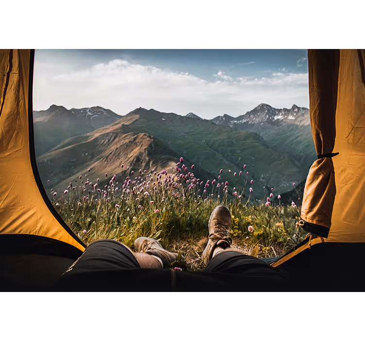 Fototapete landschaft bergblick ruhe - TenStickers