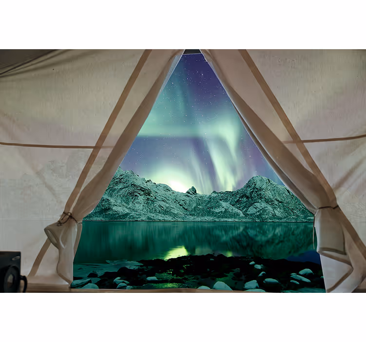 Fototapete Landschaft aurora borealis-ansicht - TenStickers