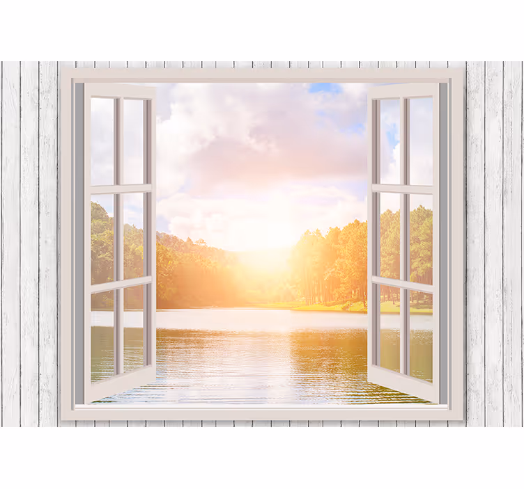 Fototapete 3D Fenstersonnenlicht auf seekarpfen - TenStickers