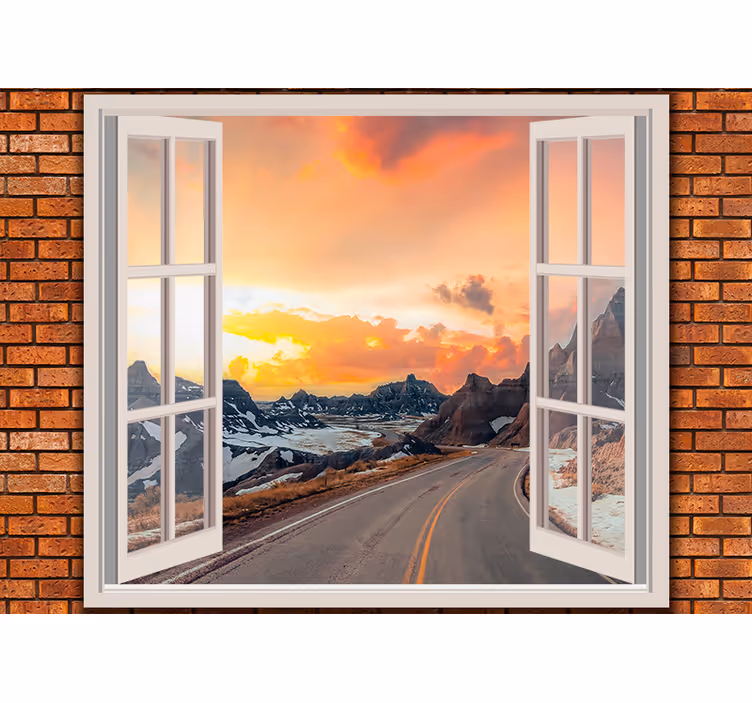 Fototapete landschaft abendstimmung berge - TenStickers