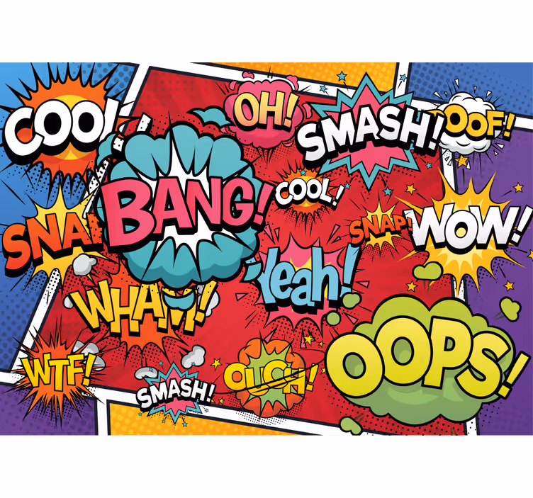 Fototapete graffiti mit comic-audioeffekten - TenStickers