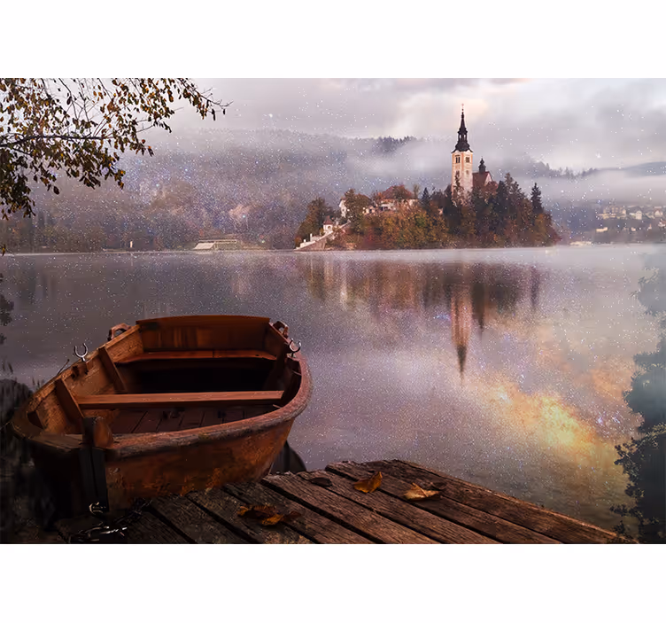 Fototapete landschaft ruhiger seeblick - TenStickers