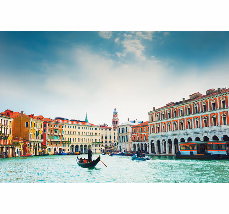 Fototapete städte venezianische wasserweg-perspektive - TenStickers