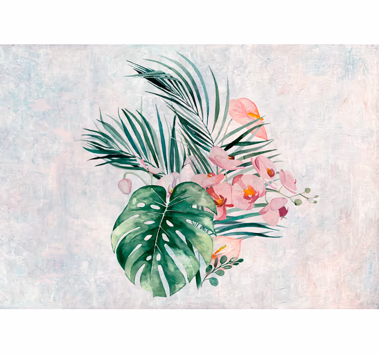 Fototapete blumen tropisches blumenarrangement - TenStickers