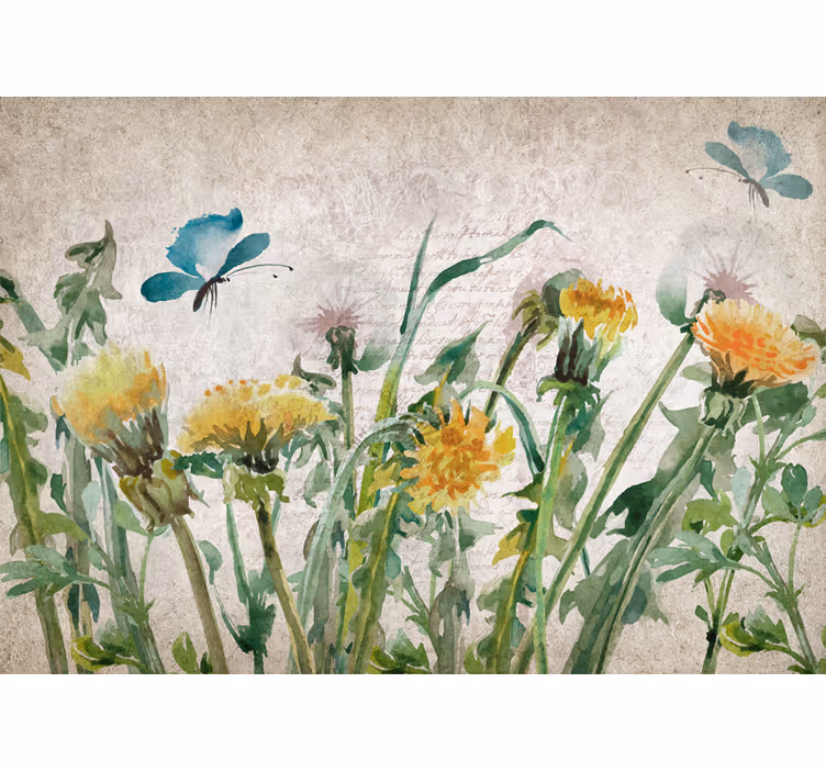 Fototapete Andere Blumen Löwenzahn im shabby-chic-stil - TenStickers