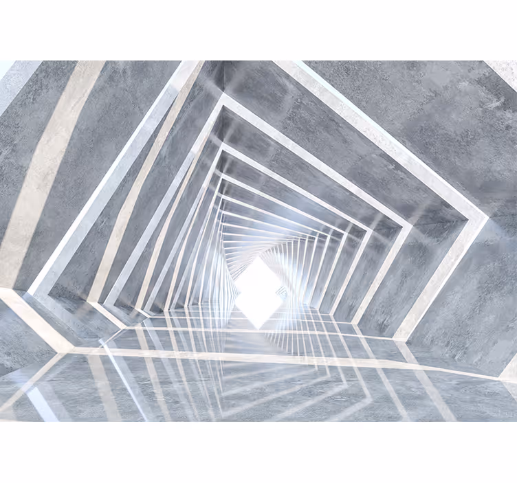 Fototapete 3D Geometrischer 3d-tunnel - TenStickers