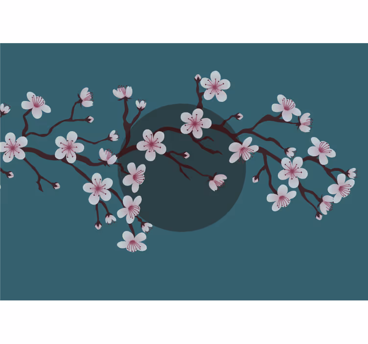 Fototapete blumen mit blühendem kirschzweig - TenStickers