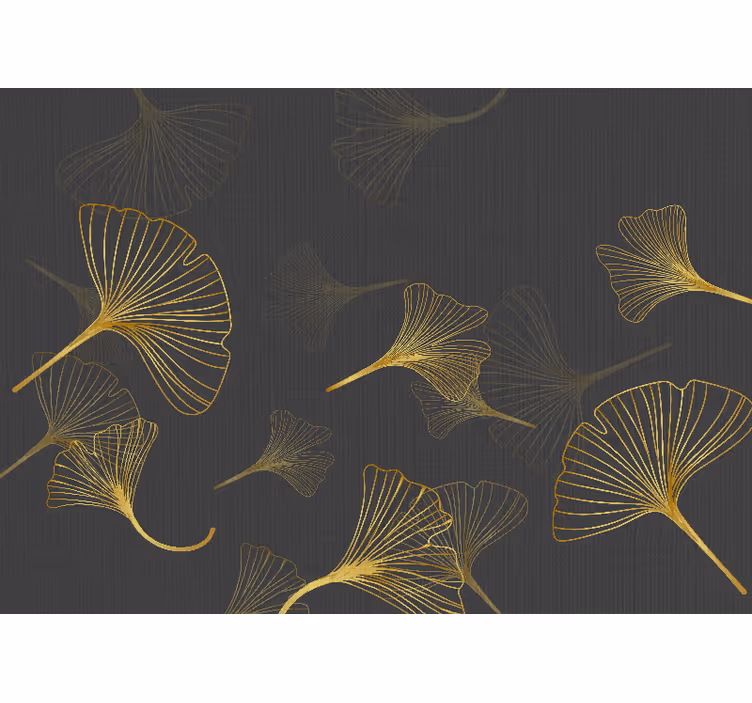 Fototapete Vintage Goldener ginko verlässt gold - TenStickers