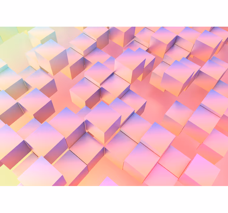 Fototapete 3D Rosa würfel farbverlauf - TenStickers