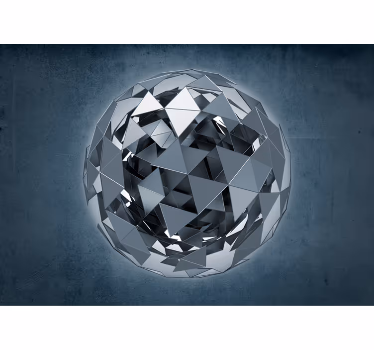 Fototapete abstrakt mit geometrischer kugelskulptur - TenStickers