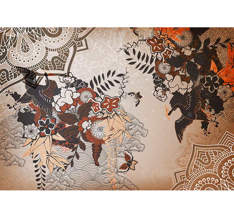 Fototapete mandala mit floralen mustern - TenStickers
