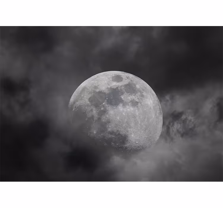 Fototapete weltraum mit leuchtender mondsilhouette - TenStickers