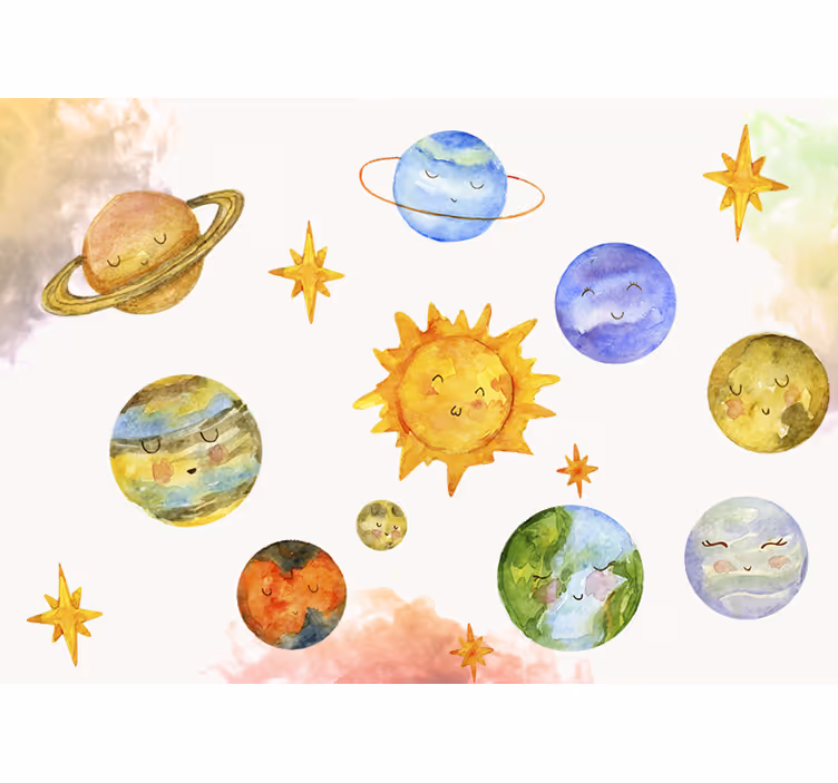 Fototapete fantasie spielerische himmelskörper - TenStickers