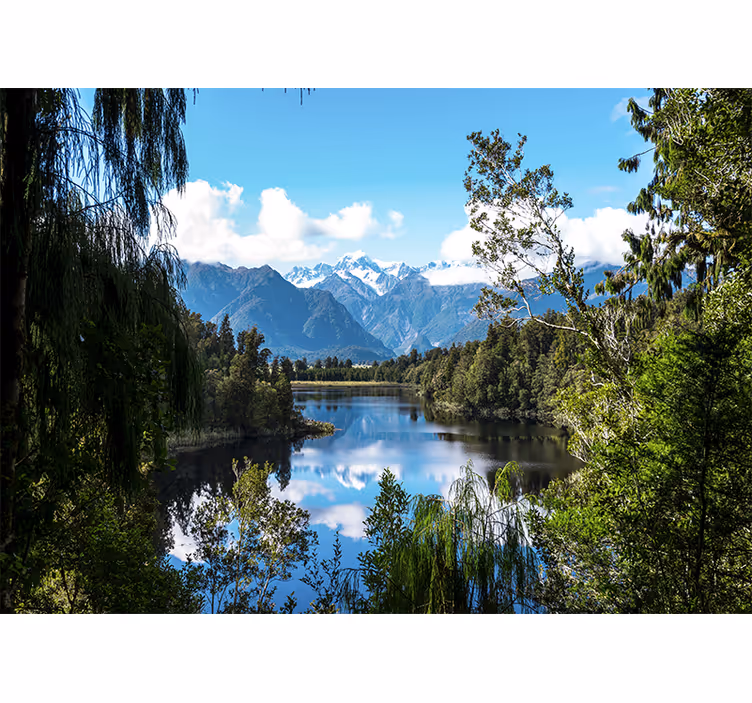 Fototapete landschaft gebirgsbach perspektive - TenStickers