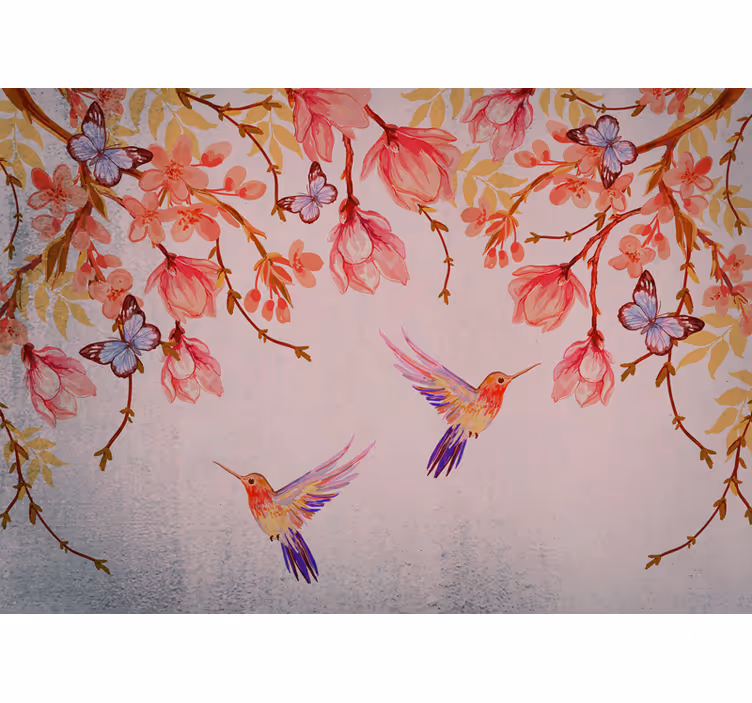 Fototapete Magnolie Magnolie und vögel nach chinesischer art - TenStickers
