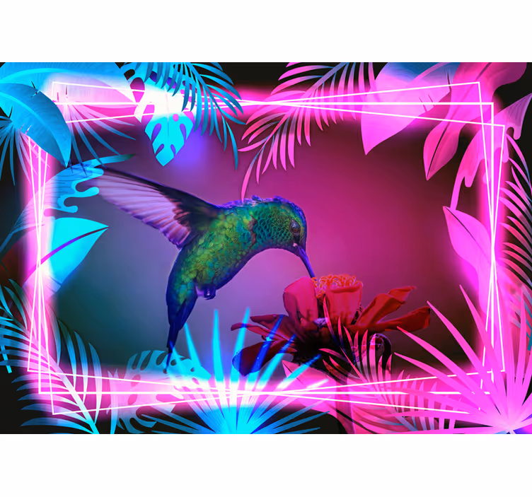 Fototapete Tiere Kolibri vögel neon - TenStickers