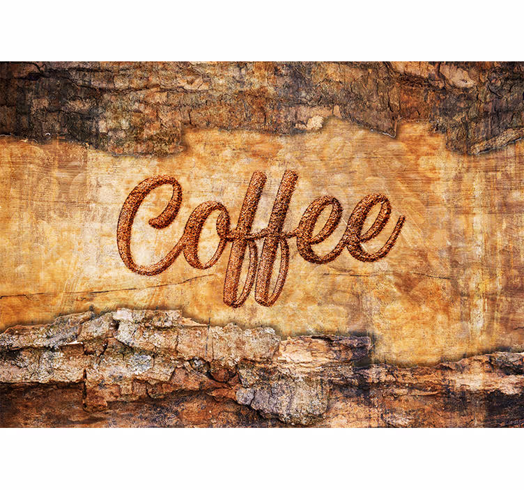 Fototapete spruch im kaffeetextur-design - TenStickers
