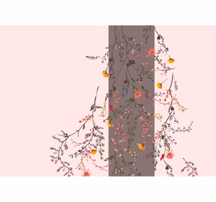 Fototapete Blumen blumenzweigsilhouette - TenStickers