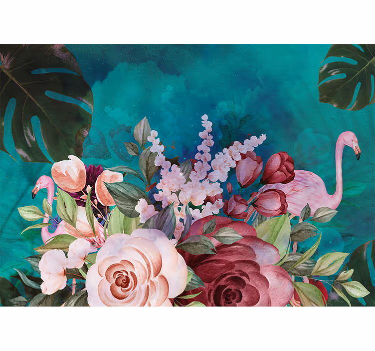 Fototapete blumen flamingo blumenausstellung - TenStickers