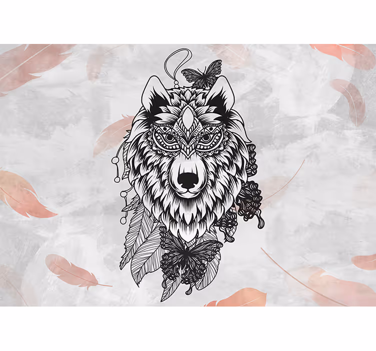 Fototapete jugendzimmer wolf dekorationskunst - TenStickers