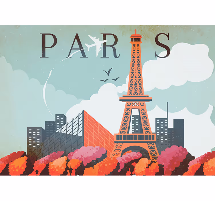 Fototapete paris eiffelturm stadtansicht - TenStickers