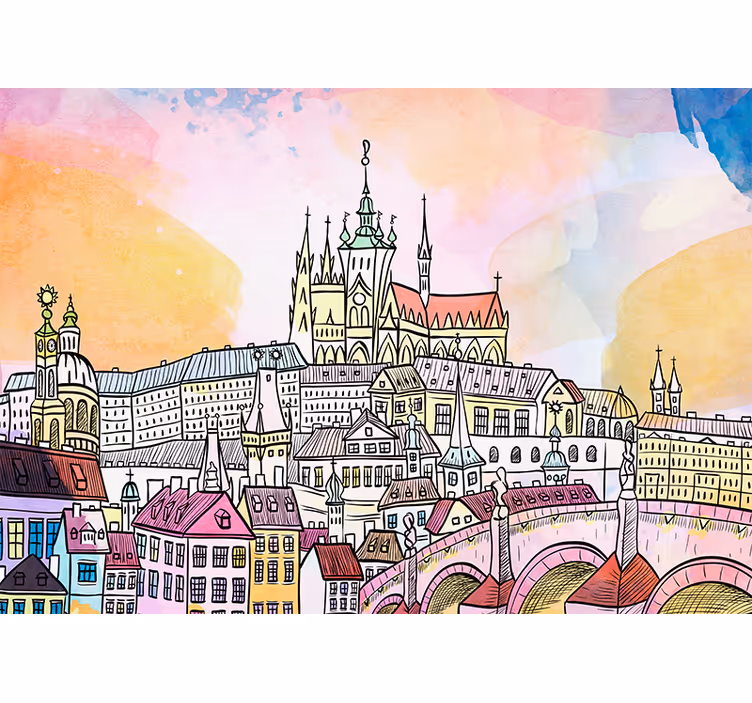 Fototapete städte prag schlossblick - TenStickers