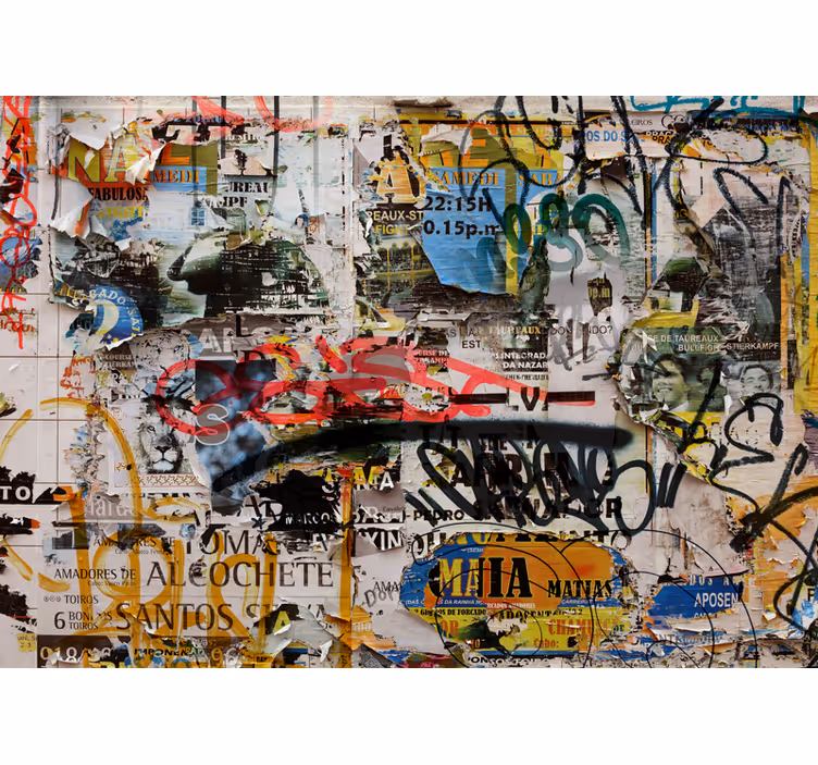 Fototapete Urbane Kunst Alte zerrissene poster - TenStickers