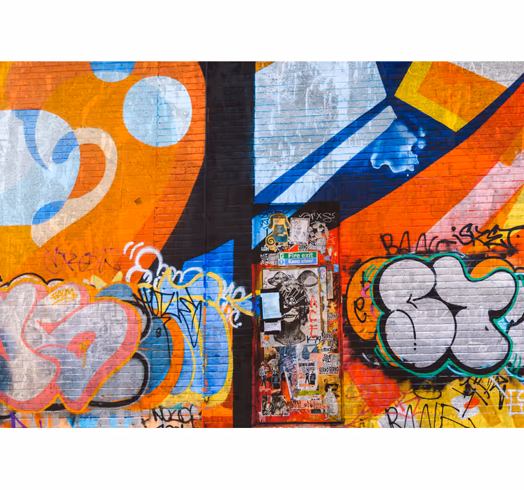 Fototapete graffiti lebendige stadt tags - TenStickers
