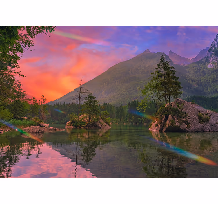 Fototapete Berge heitere reflexion - TenStickers