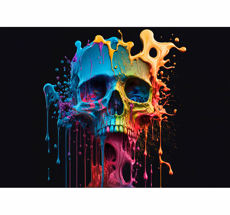 Todeskopf-kunst-wandbild - TenStickers