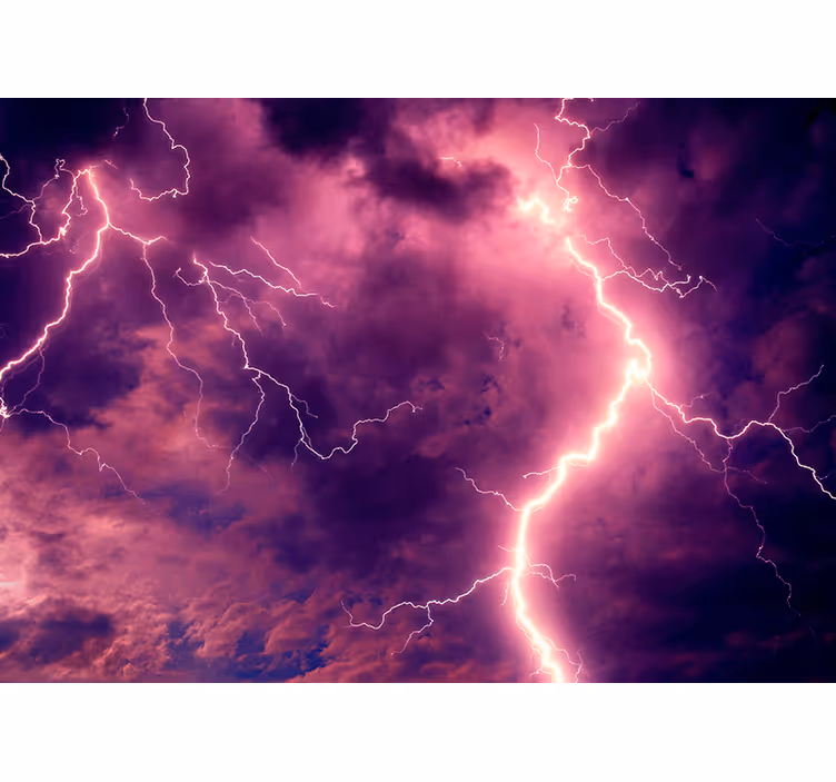 Fototapete Himmel Wolken und Blitze - TenStickers