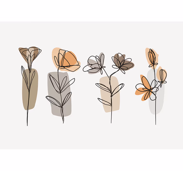Fototapete Andere Blumen minimalistischer stil - TenStickers