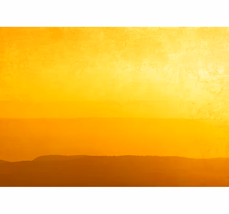 Fototapete gelb hügel bei sonnenuntergang - TenStickers