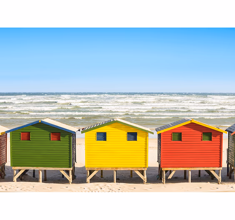 Fototapete Meer strandhüttenpanorama - TenStickers